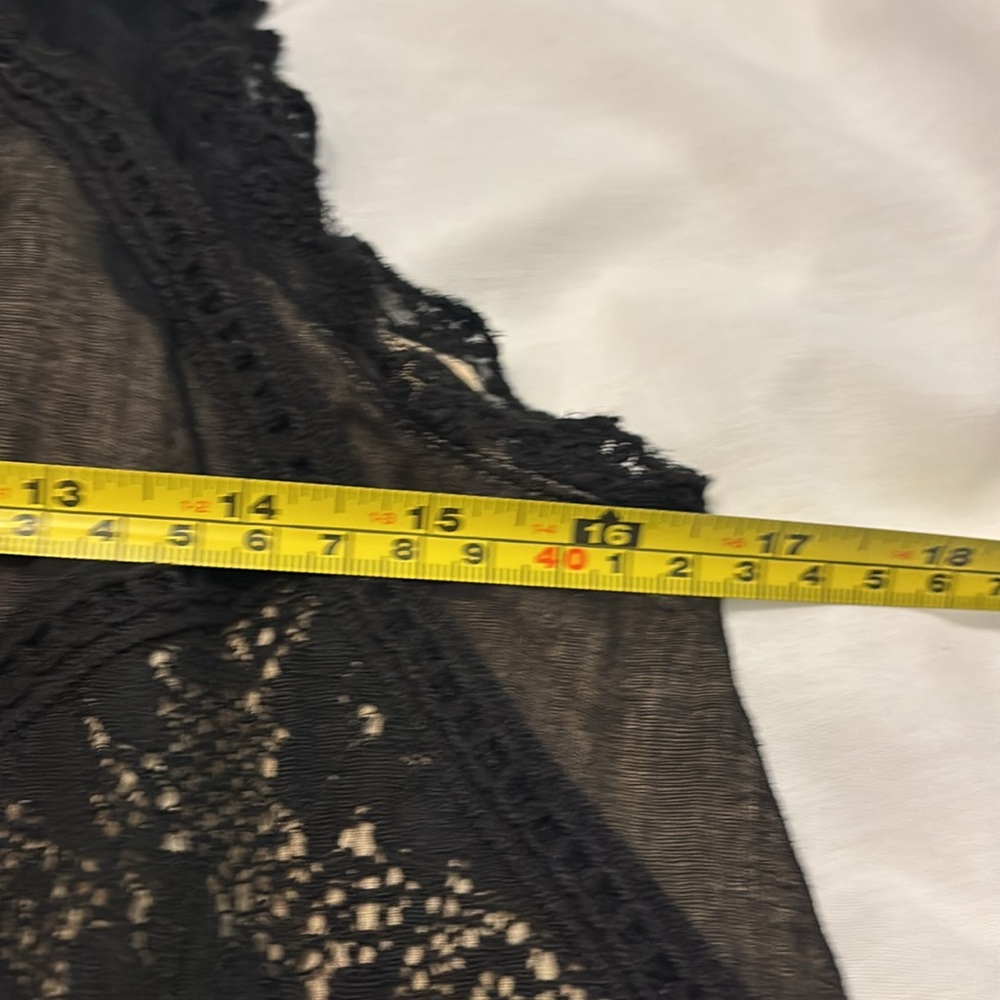 Free People Angel lace black babydoll dress SZ SM lined dark whimsy fairy boho - Picture 8 of 16